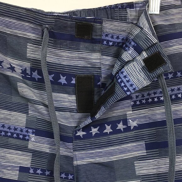 Speedo Mens Blue White Gray Star Board/Swim Trunks Size L EXCELLENT Condition - Picture 2 of 5